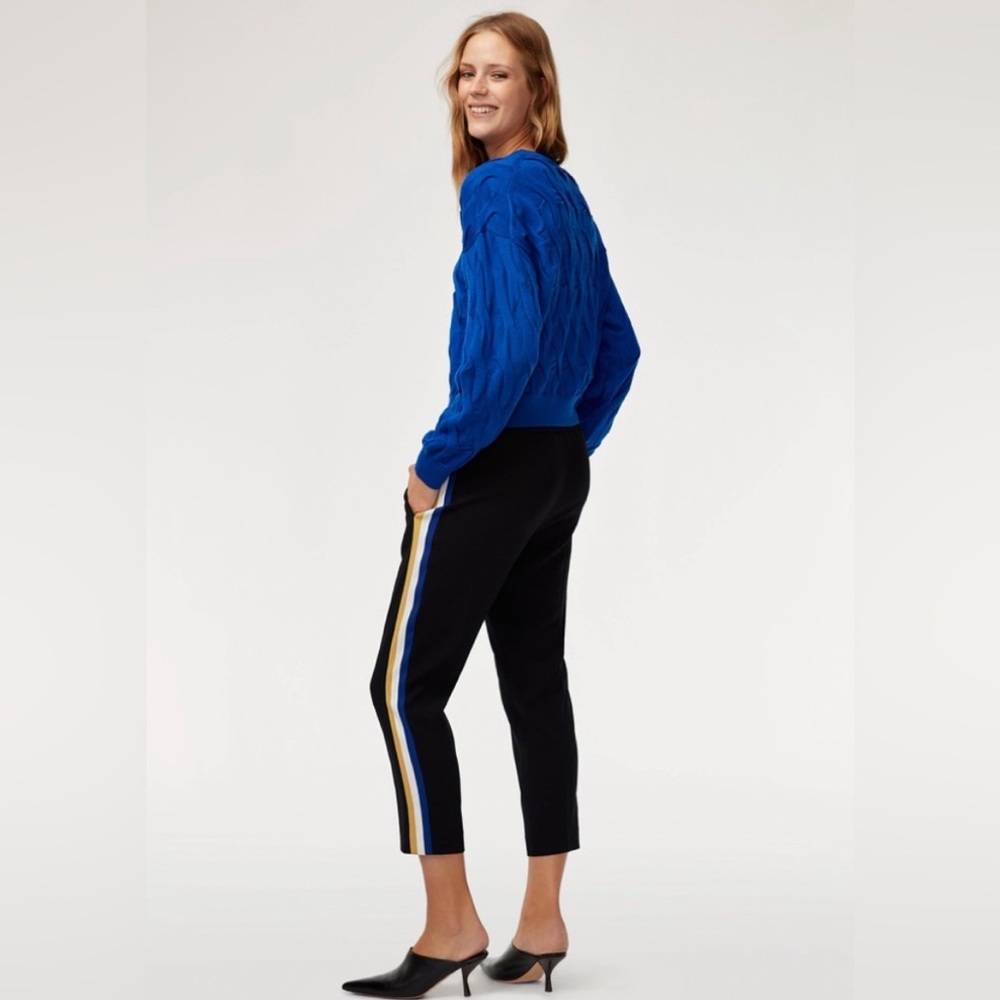 Babaton Aritzia Black Conan Side Stripe Crepe Pants 6
